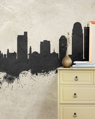 Winston-Salem North Carolina Skyline Concrete Wallpaper
