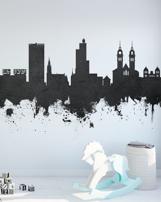 Wintherthur Switzerland Skyline Black & White Wallpaper