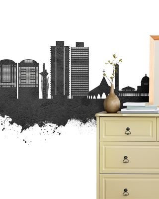 Abuja Nigeria Skyline Black & White Wallpaper