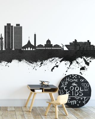 Abuja Nigeria Skyline Black & White Wallpaper