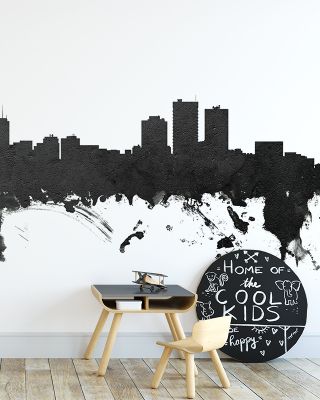 Anchorage Alaska Skyline Black & White Wallpaper