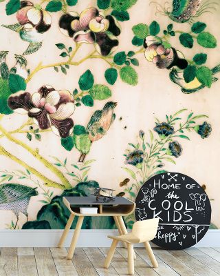 Antique Birds and Foliage Wallpaper