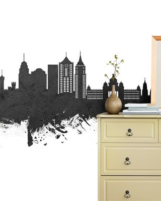 Bengaluru India Skyline Black & White Wallpaper