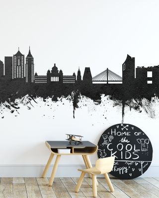 Bengaluru India Skyline Black & White Wallpaper