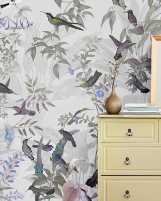 Birds Everywhere Green Wallpaper