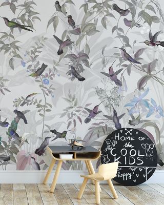Birds Everywhere Green Wallpaper