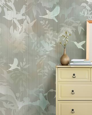 Birds in the Fog Yellow Wallpaper