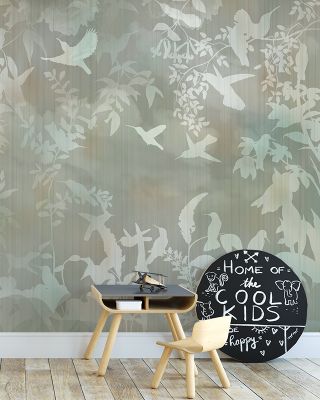 Birds in the Fog Yellow Wallpaper