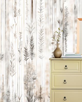Botanical Wall Beige Wallpaper