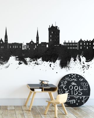 Broughty Ferry Scotland Skyline Black & White Wallpaper