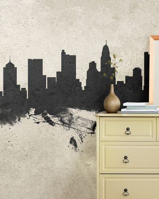 Columbus Ohio Skyline Concrete Wallpaper