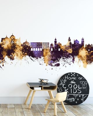 Córdoba Spain Skyline Purple & Gold Wallpaper