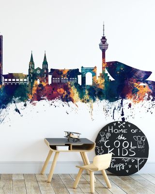 Daegu South Korea Skyline Blue & Bronze Wallpaper