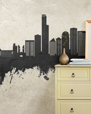 Edmonton Canada Skyline Concrete Wallpaper