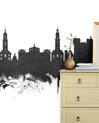 Erlangen Germany Skyline Black & White Wallpaper