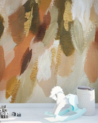 Golden Abstract Composition Wallpaper