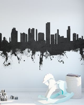 Honolulu Hawaii Skyline Black & White Wallpaper