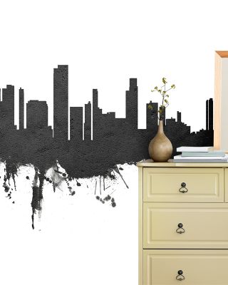 Honolulu Hawaii Skyline Black & White Wallpaper