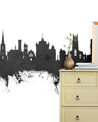 Huddersfield England Skyline Black & White Wallpaper