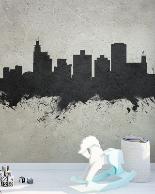 Jackson Mississippi Skyline Concrete Wallpaper