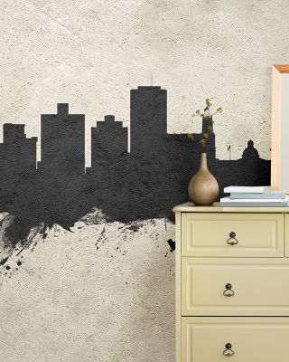 Jackson Mississippi Skyline Concrete Wallpaper
