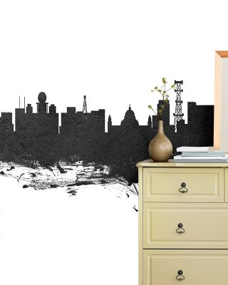 Kolkata (Calcutta) India Skyline Black & White Wallpaper