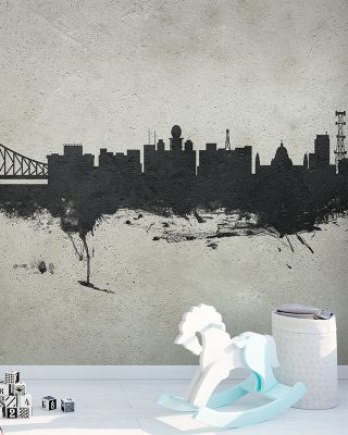 Kolkata (Calcutta) India Skyline Concrete Wallpaper