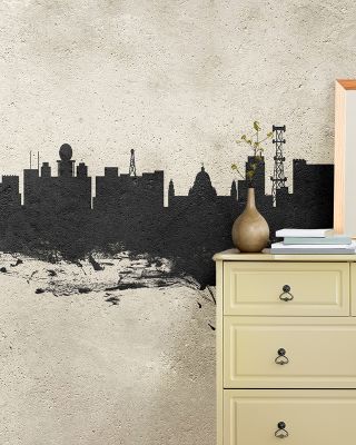 Kolkata (Calcutta) India Skyline Concrete Wallpaper