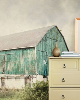 Late Summer Barn I Crop Vintage Wallpaper