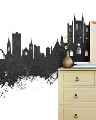 Lincoln England Skyline Black & White Wallpaper