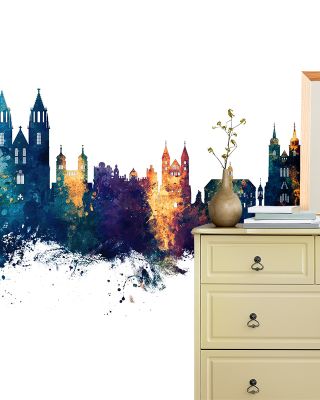 Magdeburg Germany Skyline Blue & Bronze Wallpaper