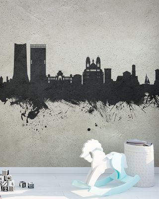 Marseille France Skyline Concrete Wallpaper
