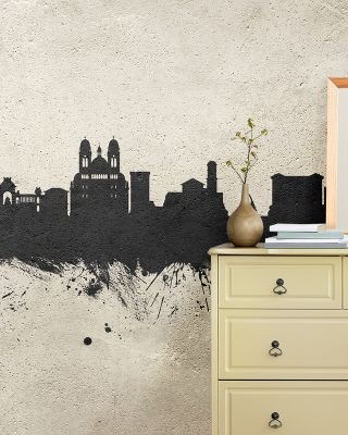 Marseille France Skyline Concrete Wallpaper