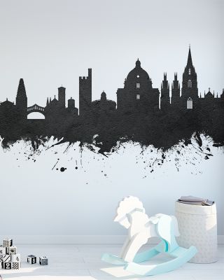 Oxford England Skyline Black & White