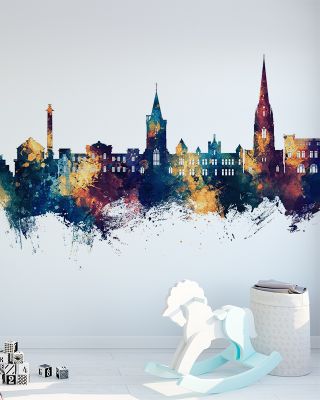 Perth Scotland Skyline Blue & Bronze