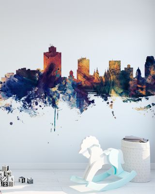 Salt Lake City Utah Skyline Blue & Bronze