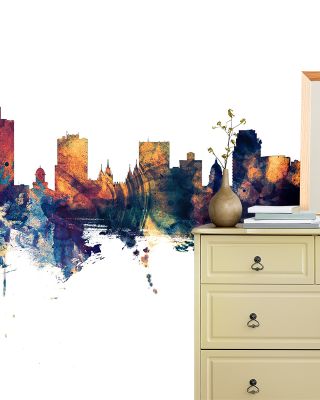 Salt Lake City Utah Skyline Blue & Bronze