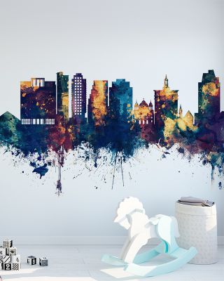 San Jose California Skyline Blue & Bronze