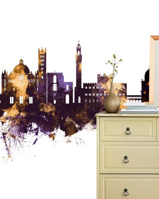 Siena Italy Skyline Purple & Gold