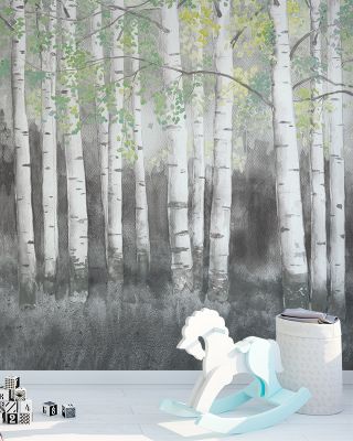 Soft Birches Charcoal
