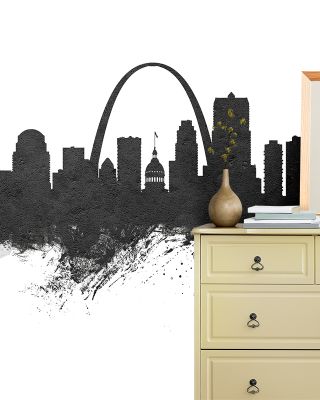 St Louis Missouri Skyline Black & White