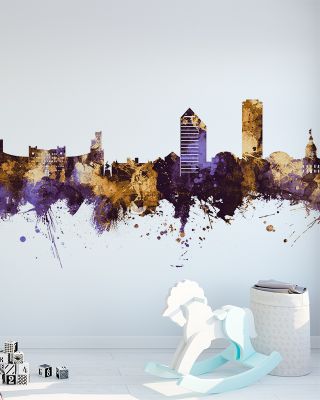 Tallahassee Florida Skyline Purple & Gold