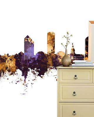 Tallahassee Florida Skyline Purple & Gold