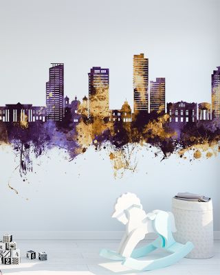 Tegucigalpa Honduras Skyline Purple & Gold