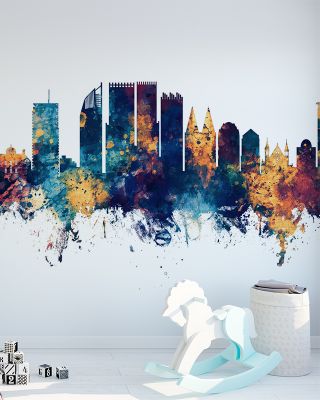The Hague Netherlands Skyline Blue & Bronze