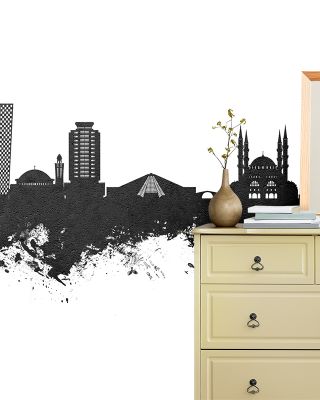 Tirana Skyline Black & White