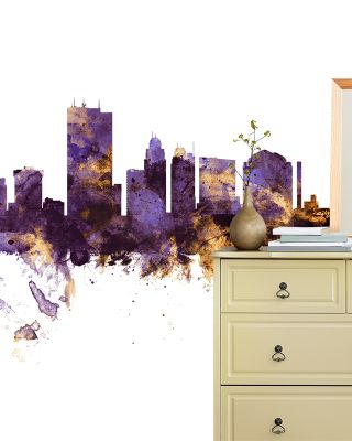 Toledo Ohio Skyline Purple & Gold