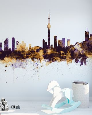 Toronto Canada Skyline Purple & Gold