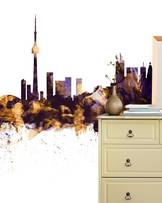 Toronto Canada Skyline Purple & Gold