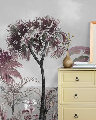 Tropical Forest Strolls Gray Blue